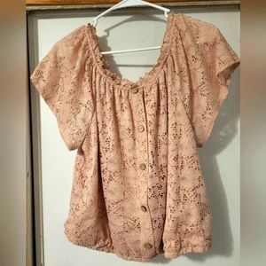 Junior women's short sleeve blouse